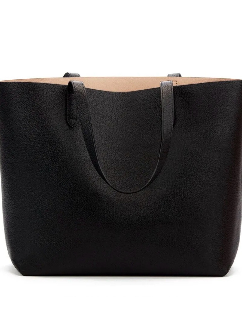 Cuyana Classic Leather Tote - Black Pebbled Leather